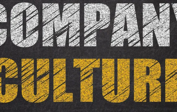 The words Company Culture are written on a chalkboard