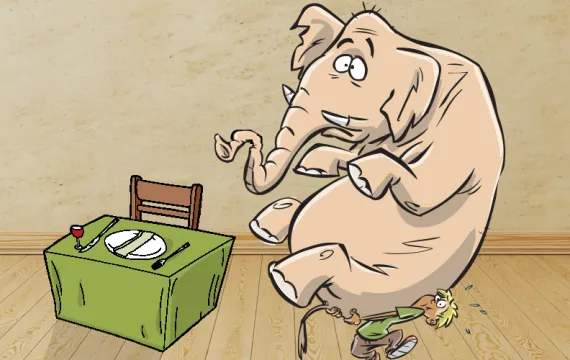 Cartoon of an elephant
