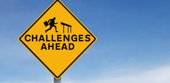 Challenges Ahead Roadblock